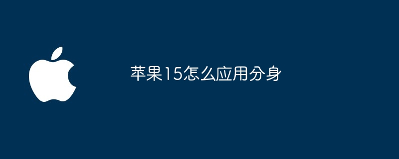 苹果15怎么应用分身苹果手机应用分身「苹果15怎么应用分身」